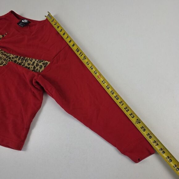 Nike Sweatshirt Womens Red Big Cheetah Swoosh Outdoor Ladies Athleisure Sz Small - Picture 6 of 10